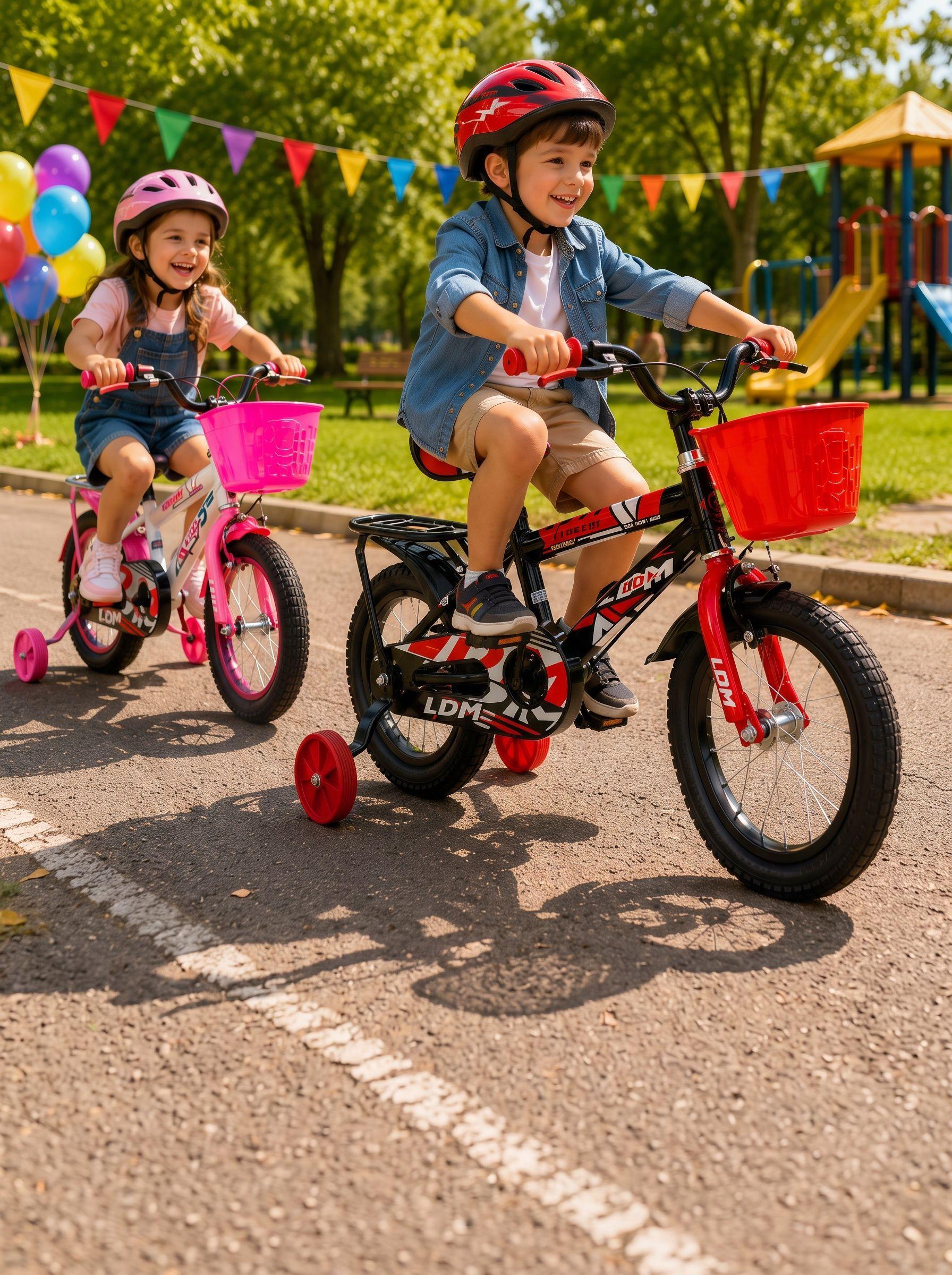 Bicicleta Infantil Aro 12 Color Negro Rojo CS07-2
