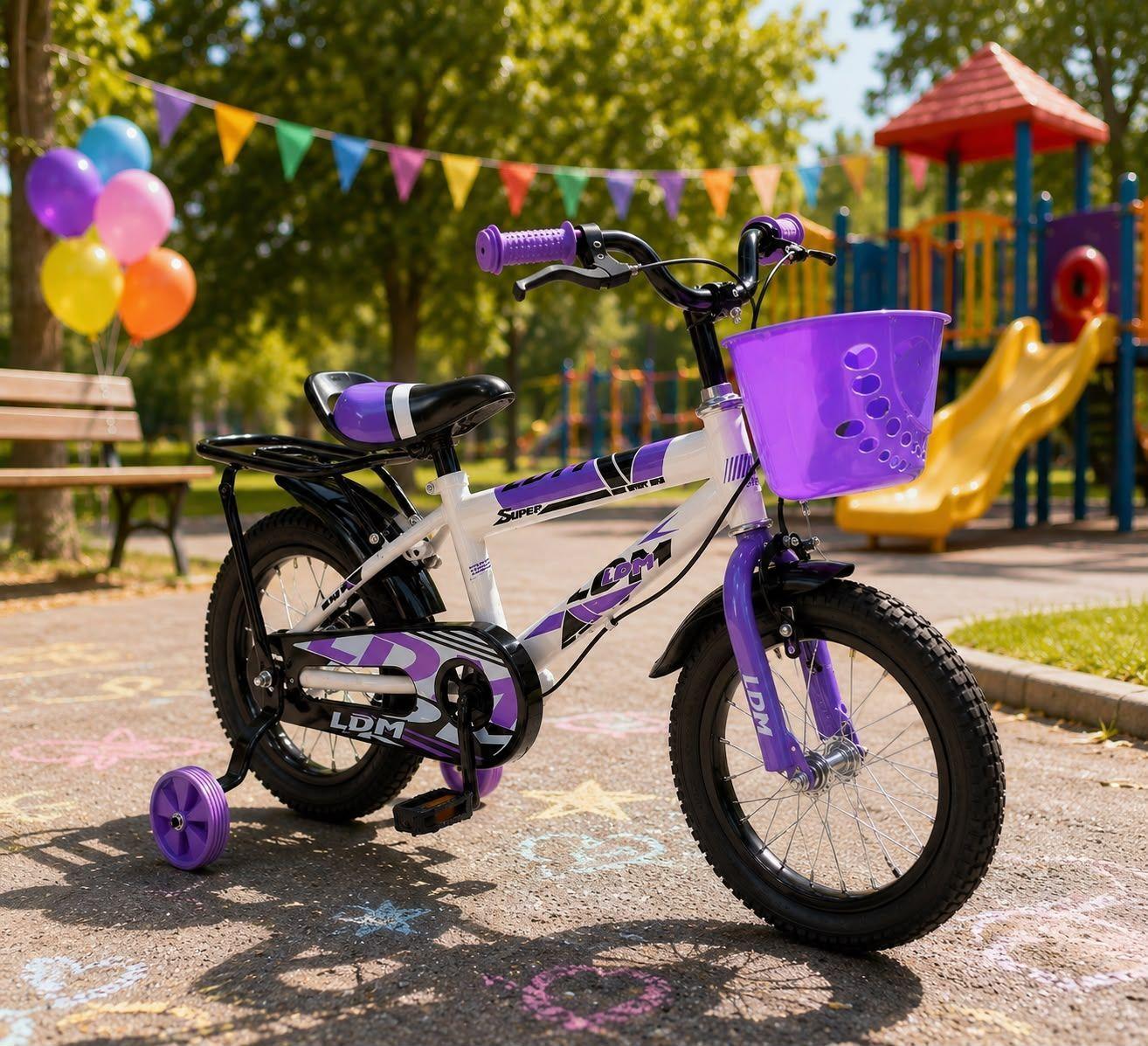 Bicicleta Infantil Aro 14 Color Blanco LIla CS03-2