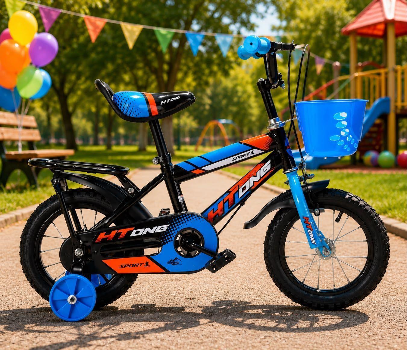 Bicicleta Infantil Aro 12 Color Negro Celeste CS09-2