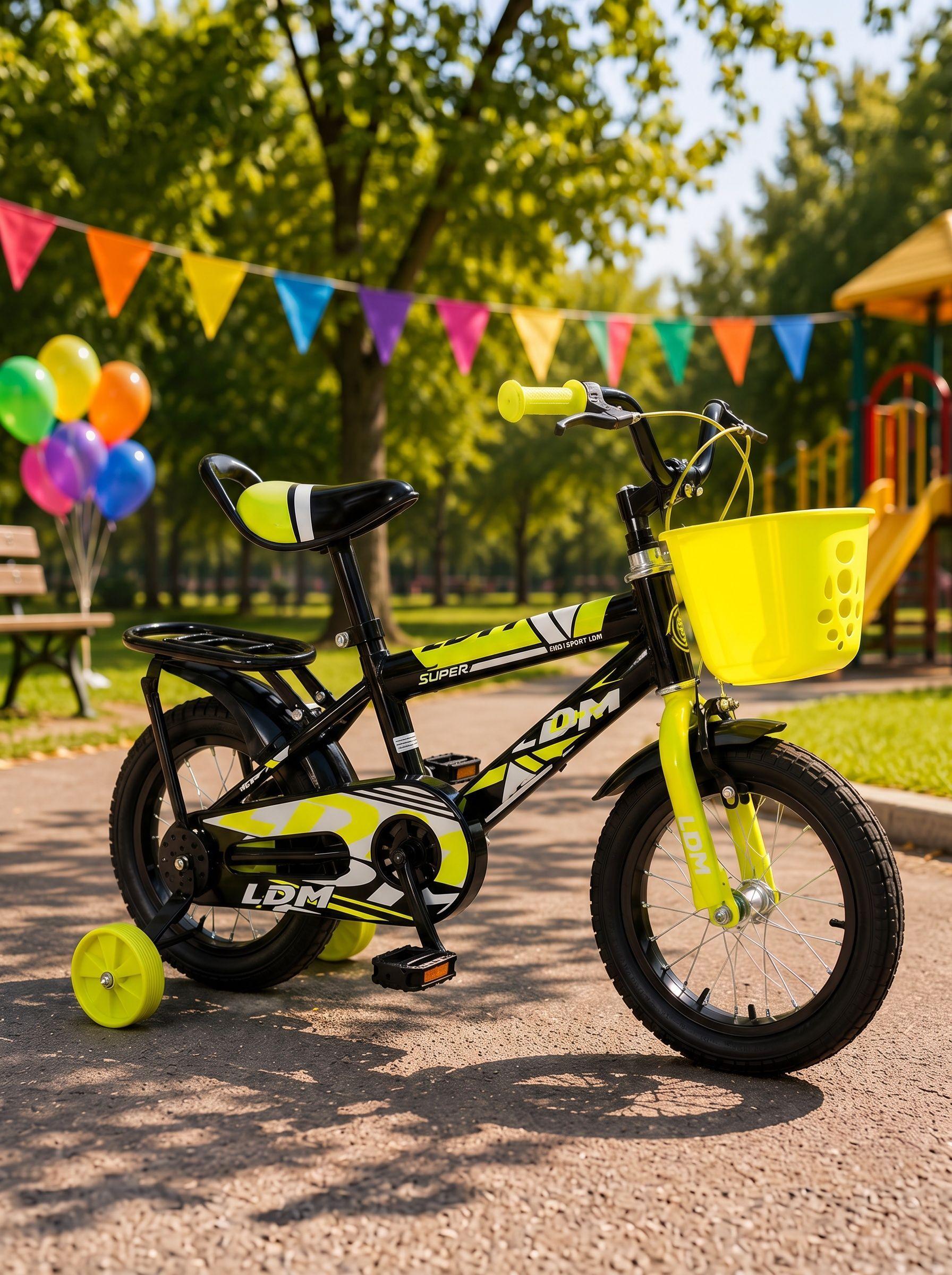 Bicicleta Infantil Aro 14 Color Negro Amarillo CS08-2