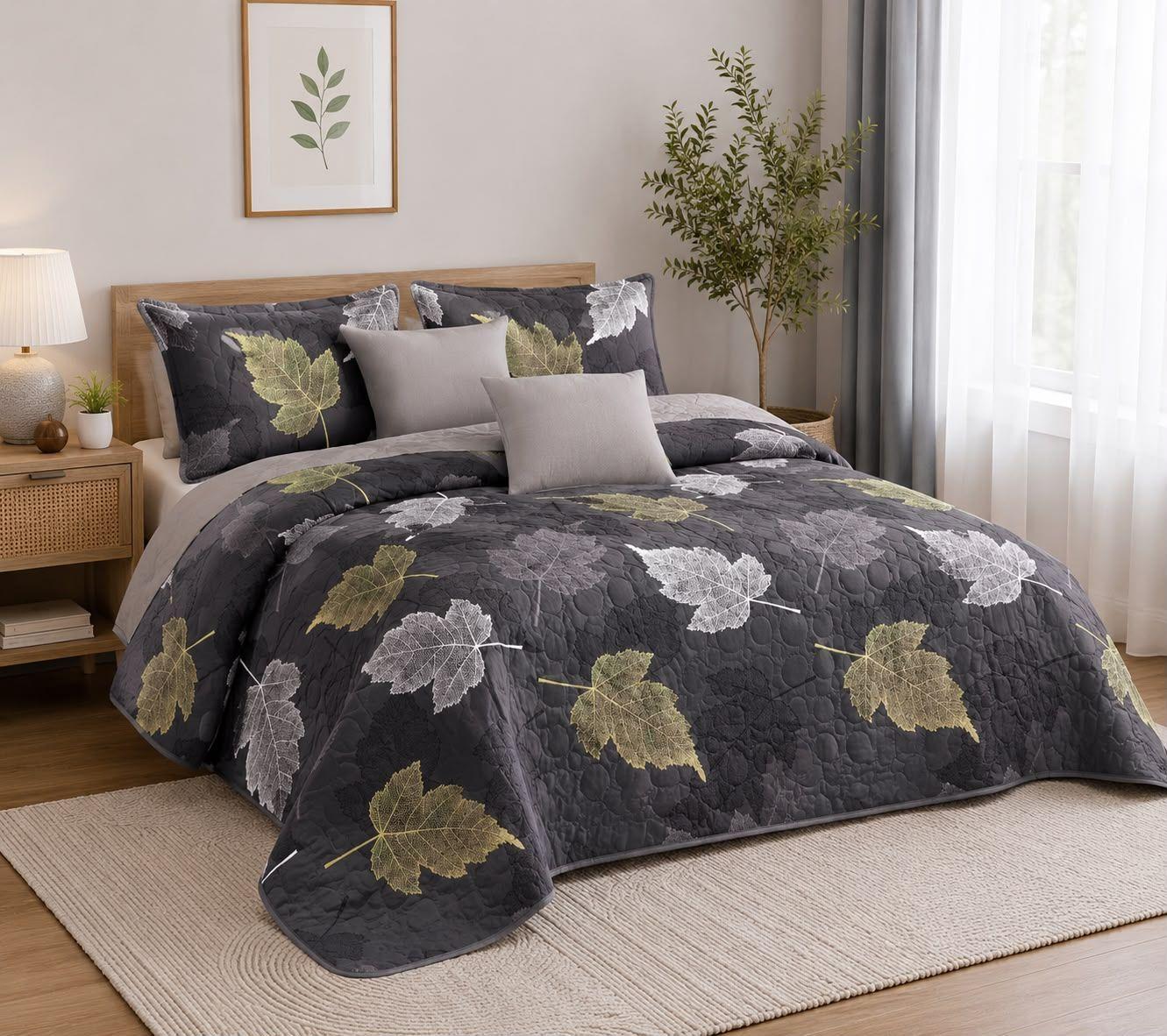 Quilt de Verano 1 5 Plazas con Hojas 583-0