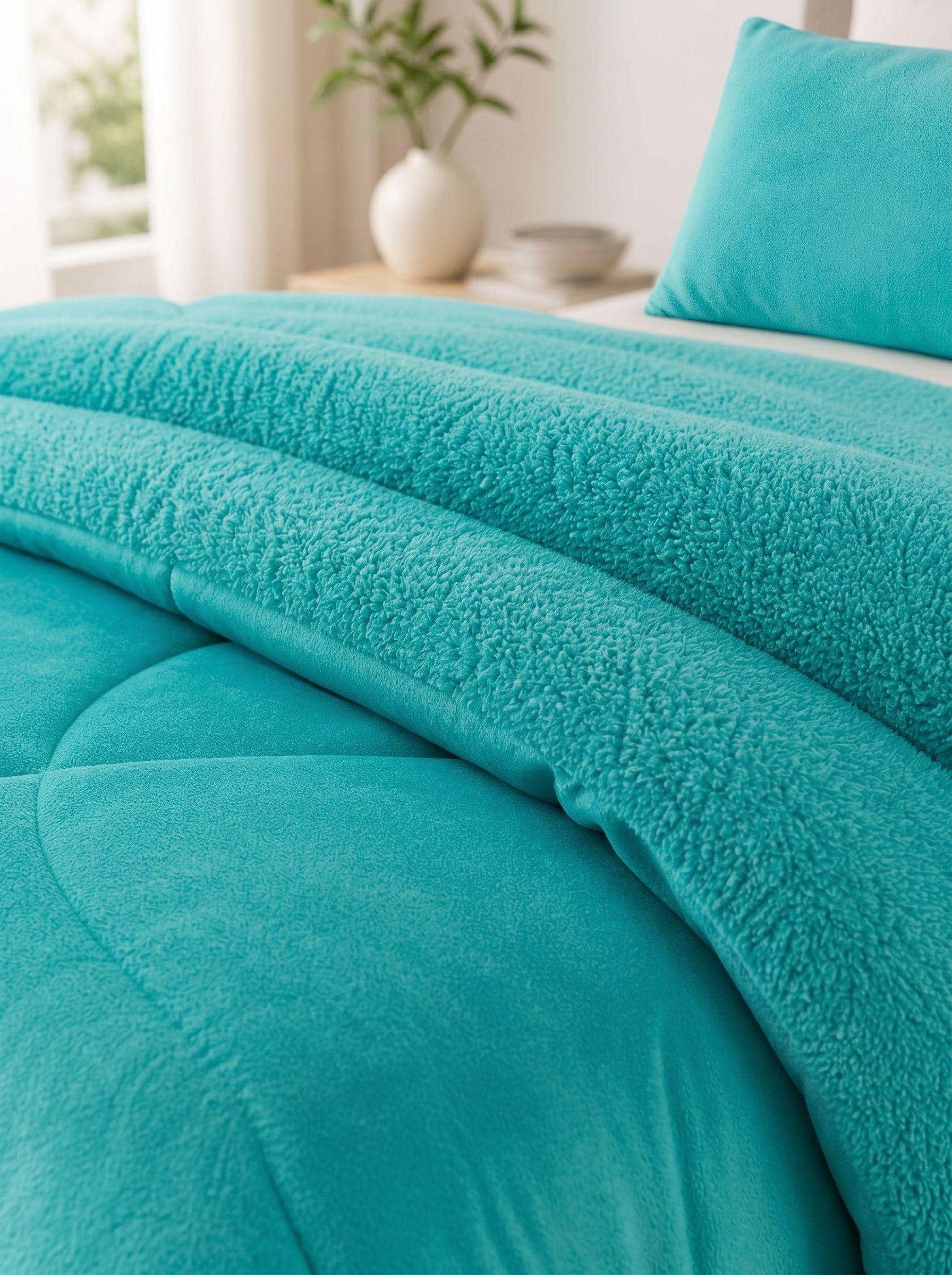 Cubrecama de Invierno Plush con Chiporro King Color Celeste-1