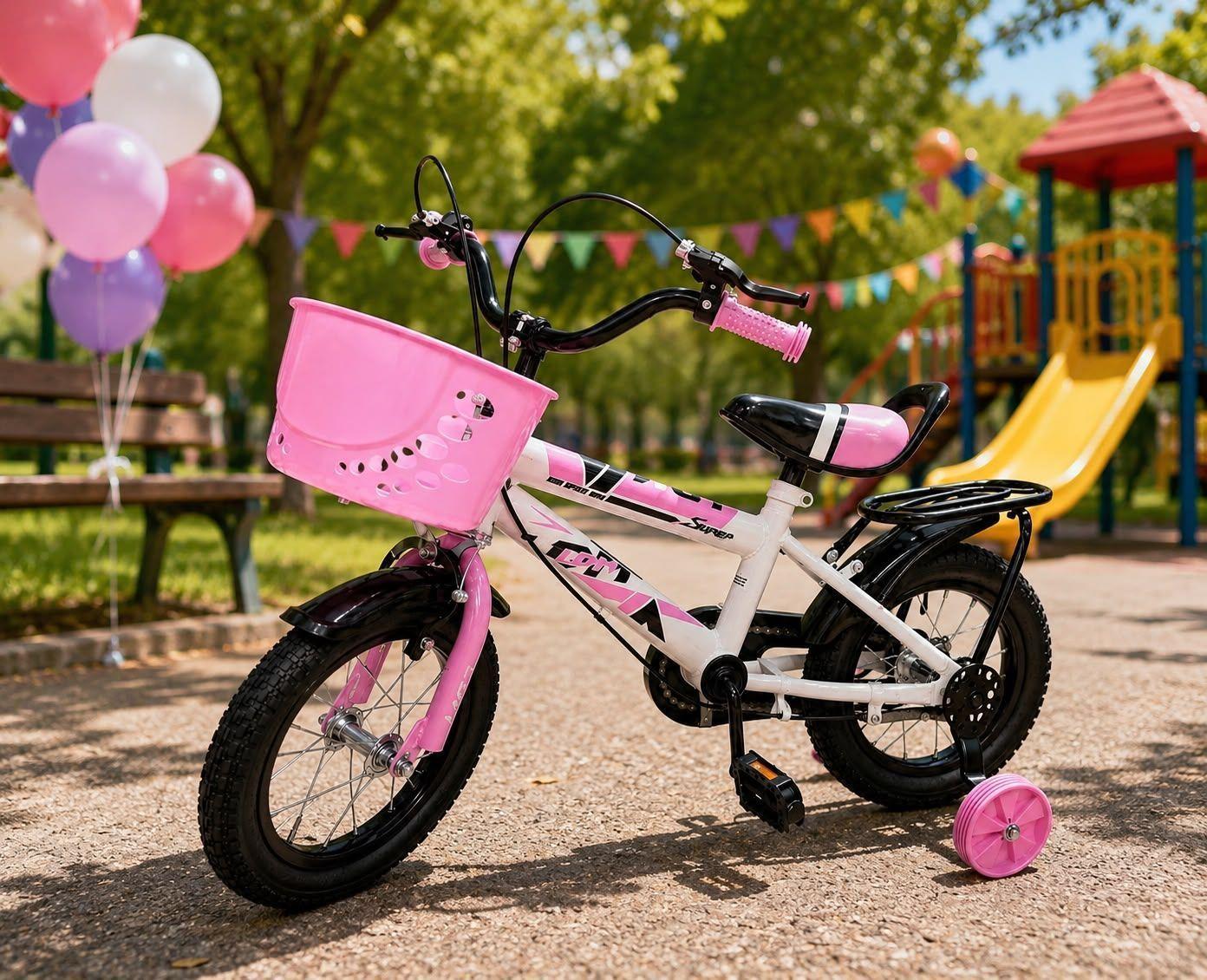 Bicicleta Infantil Aro 12 Color Blanco Rosado CS04-2