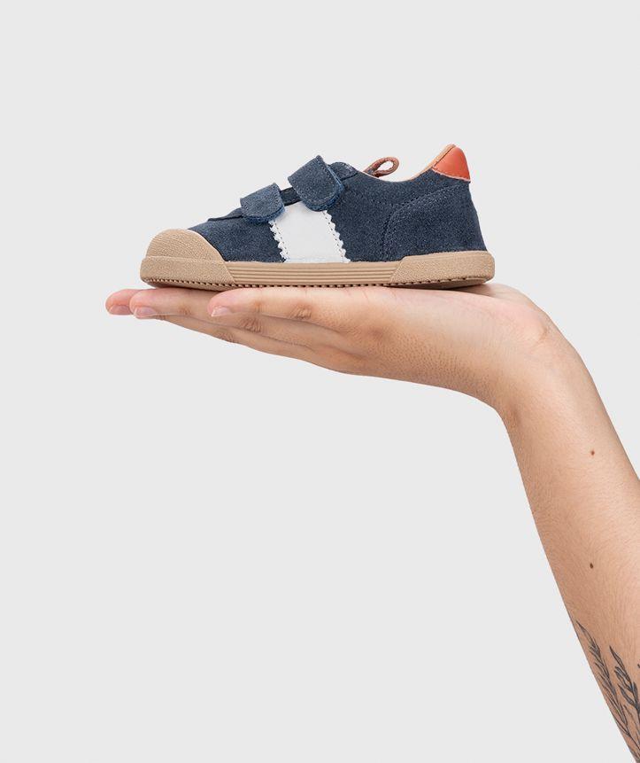 Zapatilla cuero barefoot con cierre de velcro Berlin-6