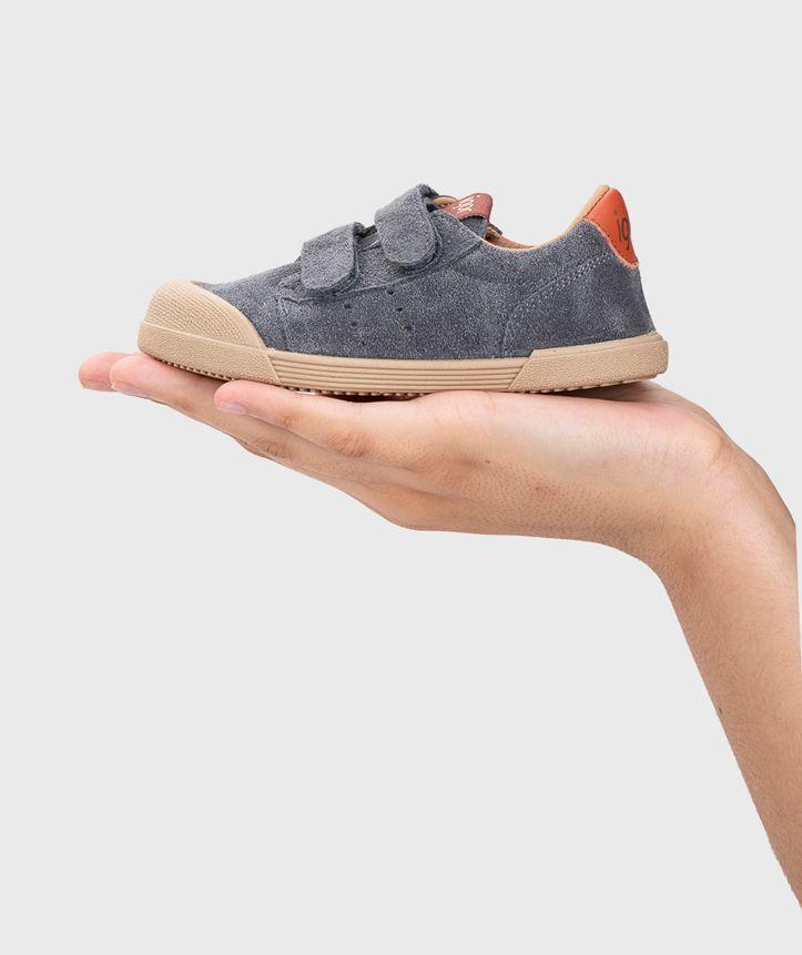 Zapatilla de Cuero barefoot con cierre de velcro Tennis Suede-6