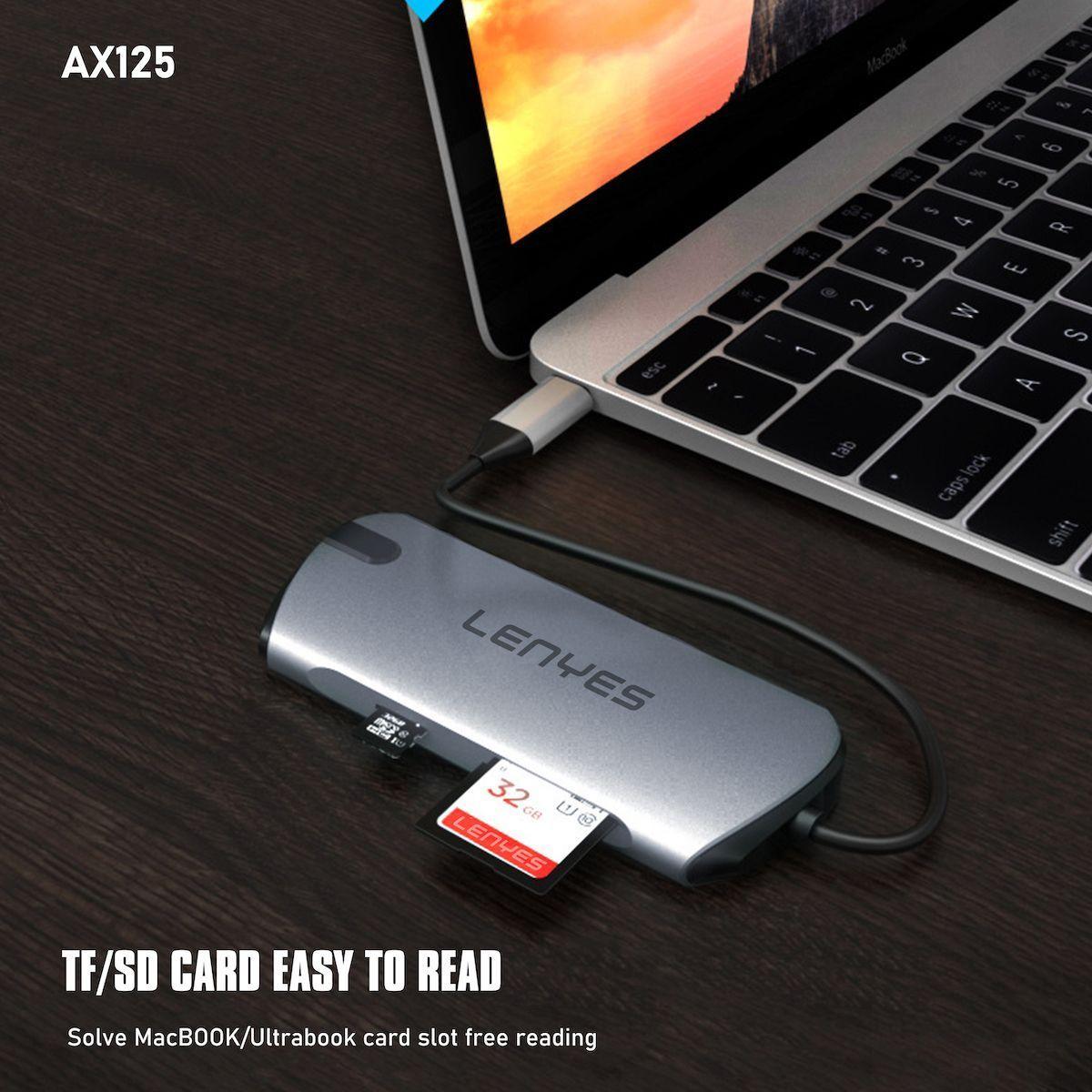 HUB 9 en 1 Lenyes AX125 USB-C-4