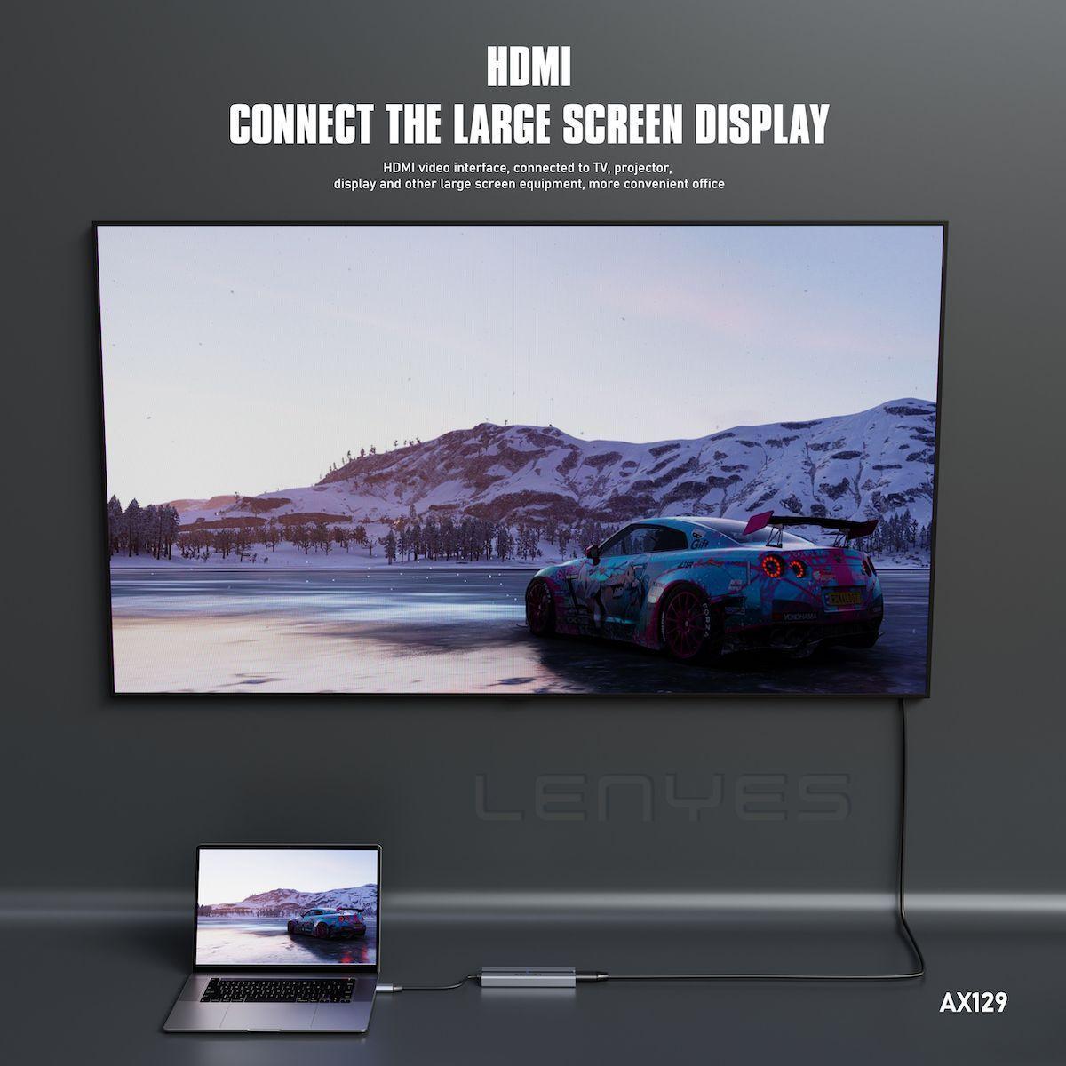 HUB 5 en 1 Lenyes AX129 USB-C-5