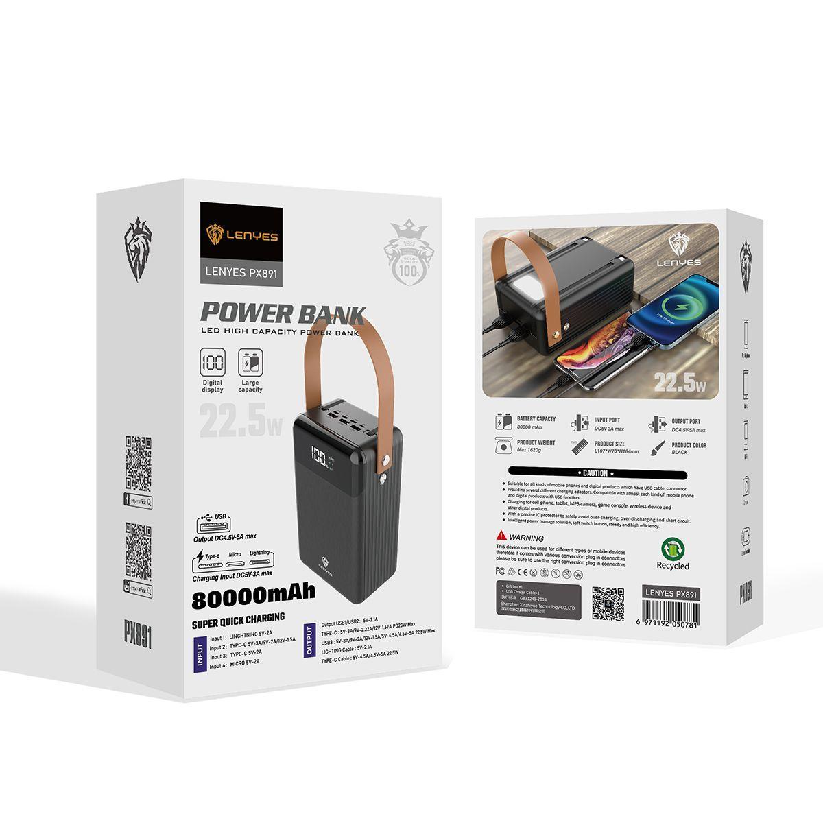 Power Bank Lenyes PX891 80000 mAh-1
