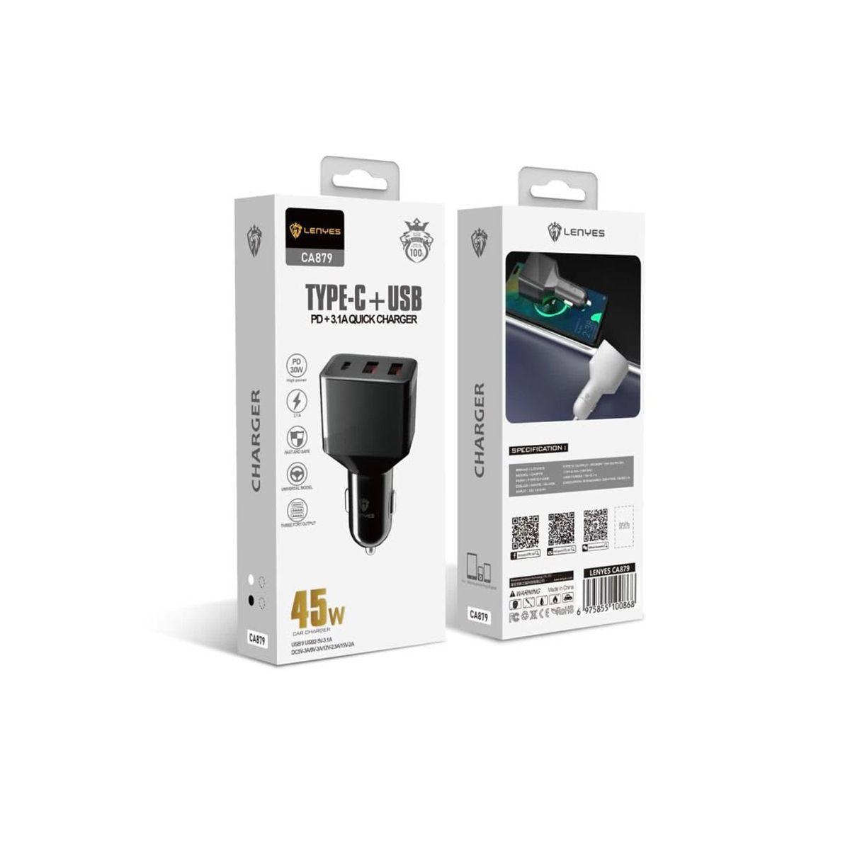 Cargador para Auto Lenyes CA879 2USB-C 45W-1