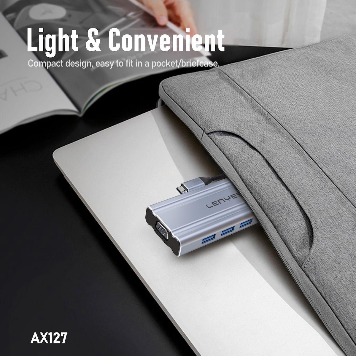 HUB 11 en 1 Lenyes AX127 USB-C-4