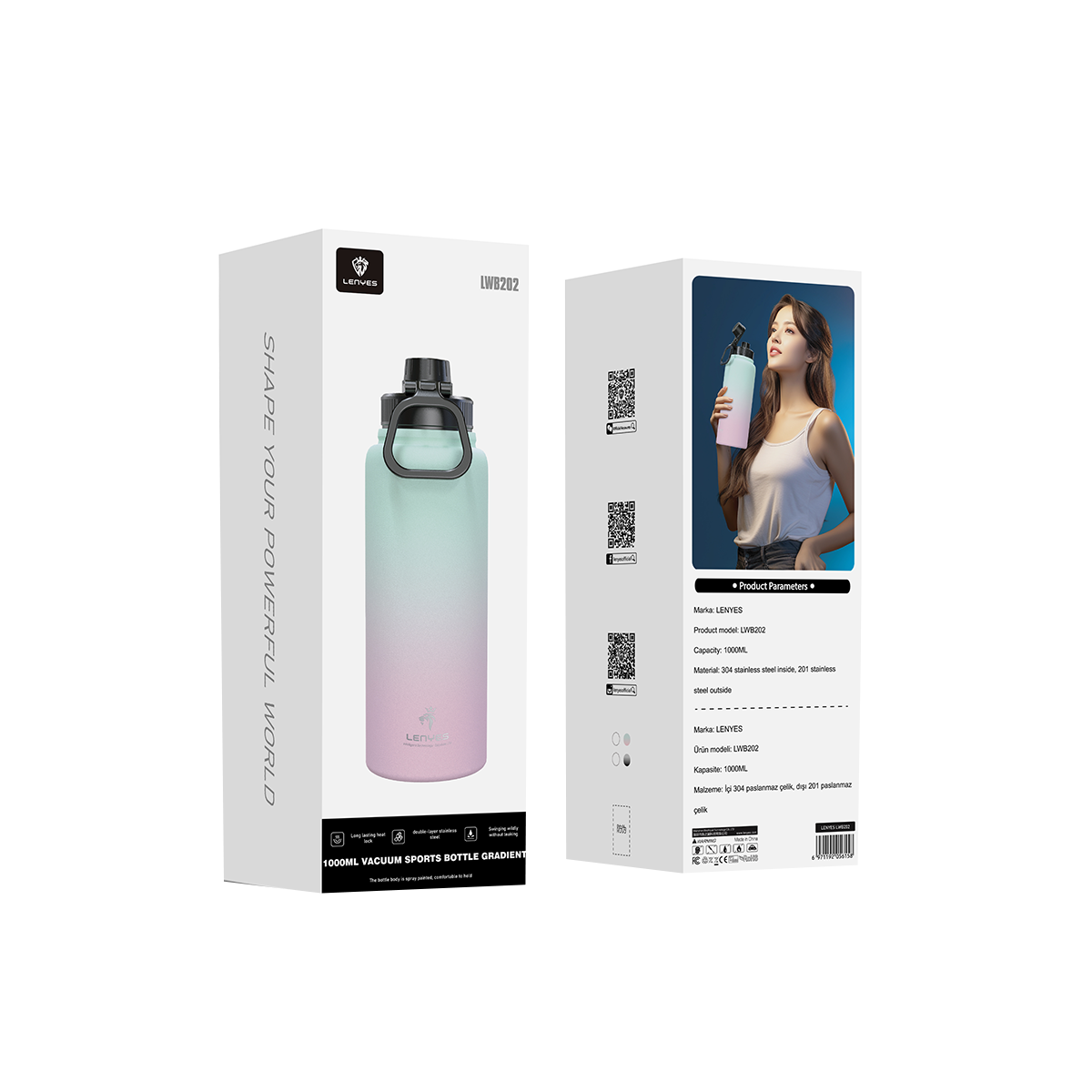 Vaso Mug Lenyes LWB202 1000 mL-1
