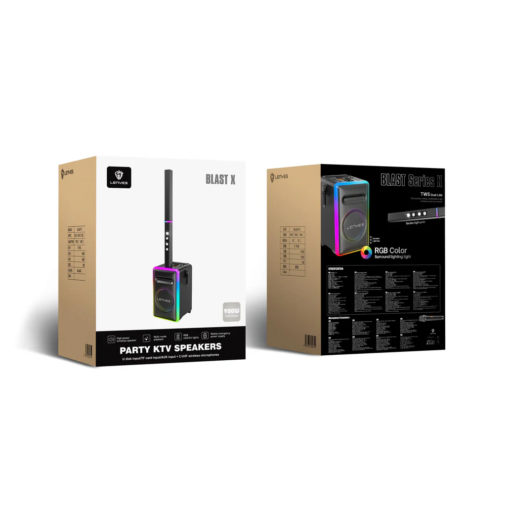 Parlante Lenyes Blast X 900w Con Consola Dj Karaoke Luces-1