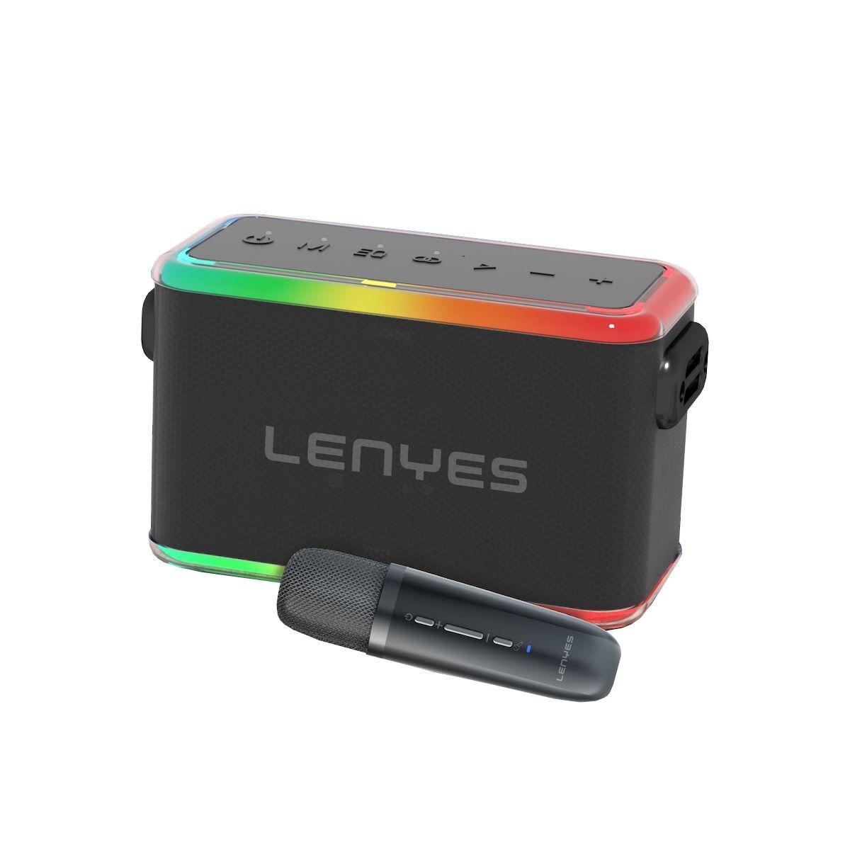 Parlante Karaoke Bluetooth Lenyes S834 80W Micrófono Inalámbrico-2