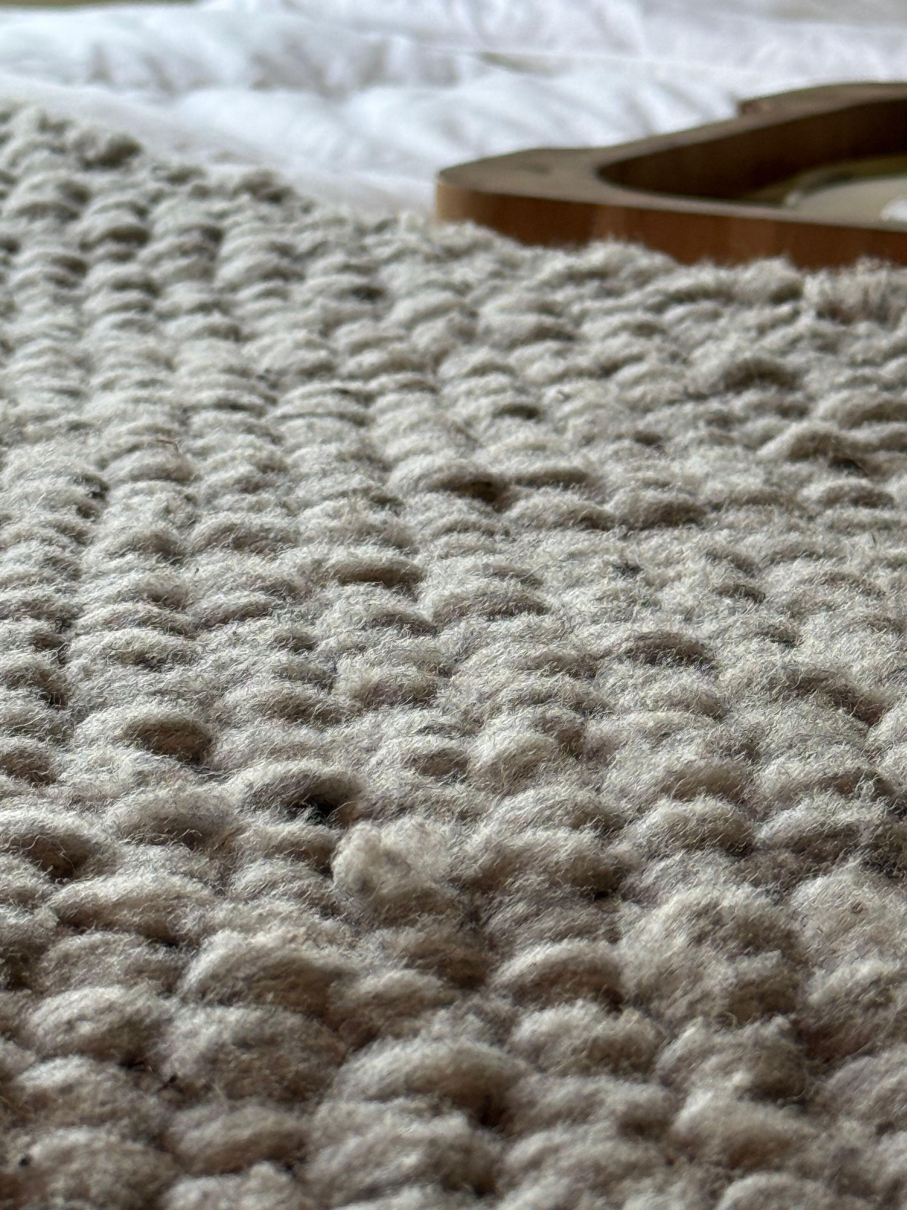 Piecera Manta de Lana de Vellón Oveja 100% Natural | Tejida a Mano en Telar | Gris-3