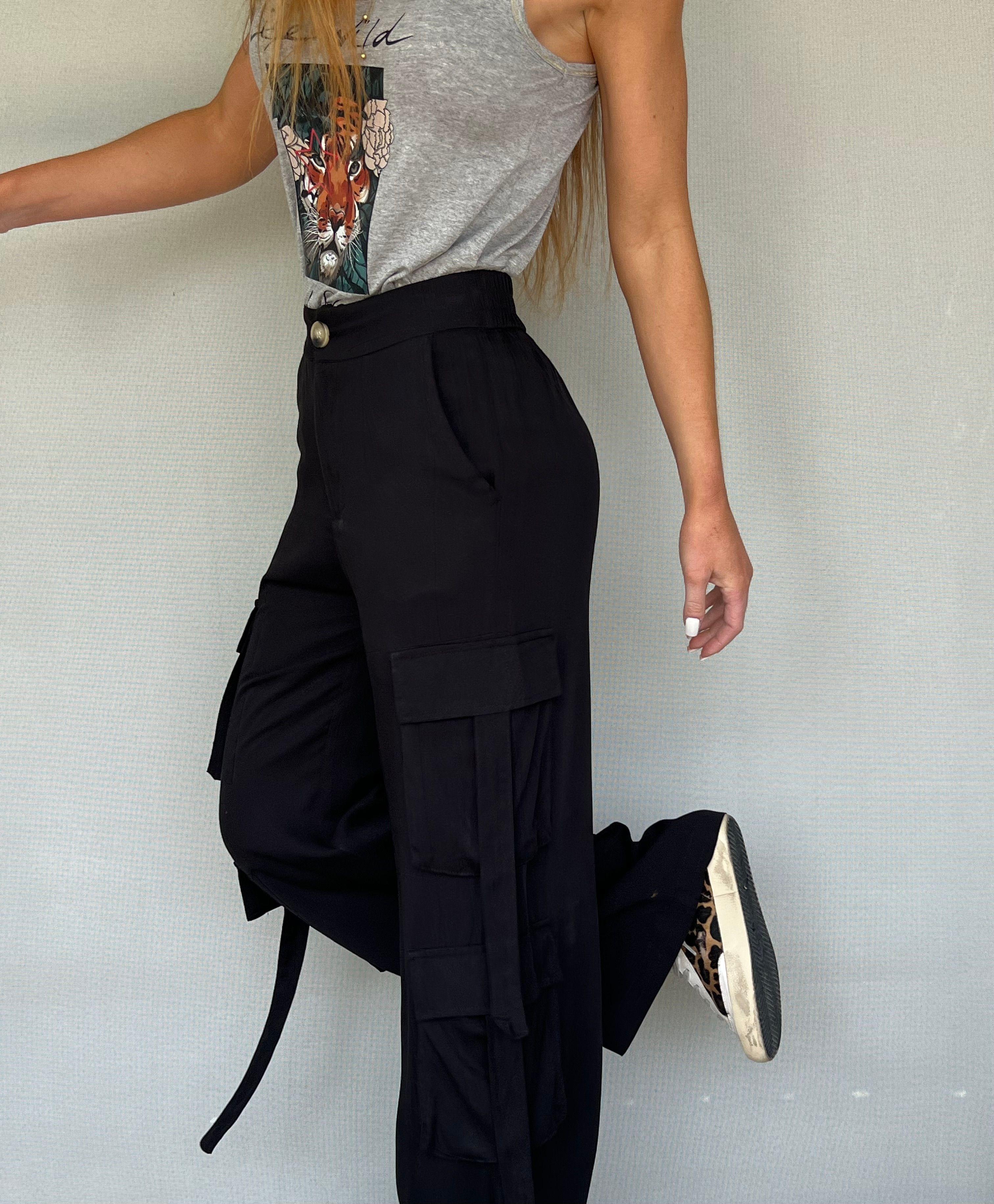 Pantalón Cargo fluido viscosa-0