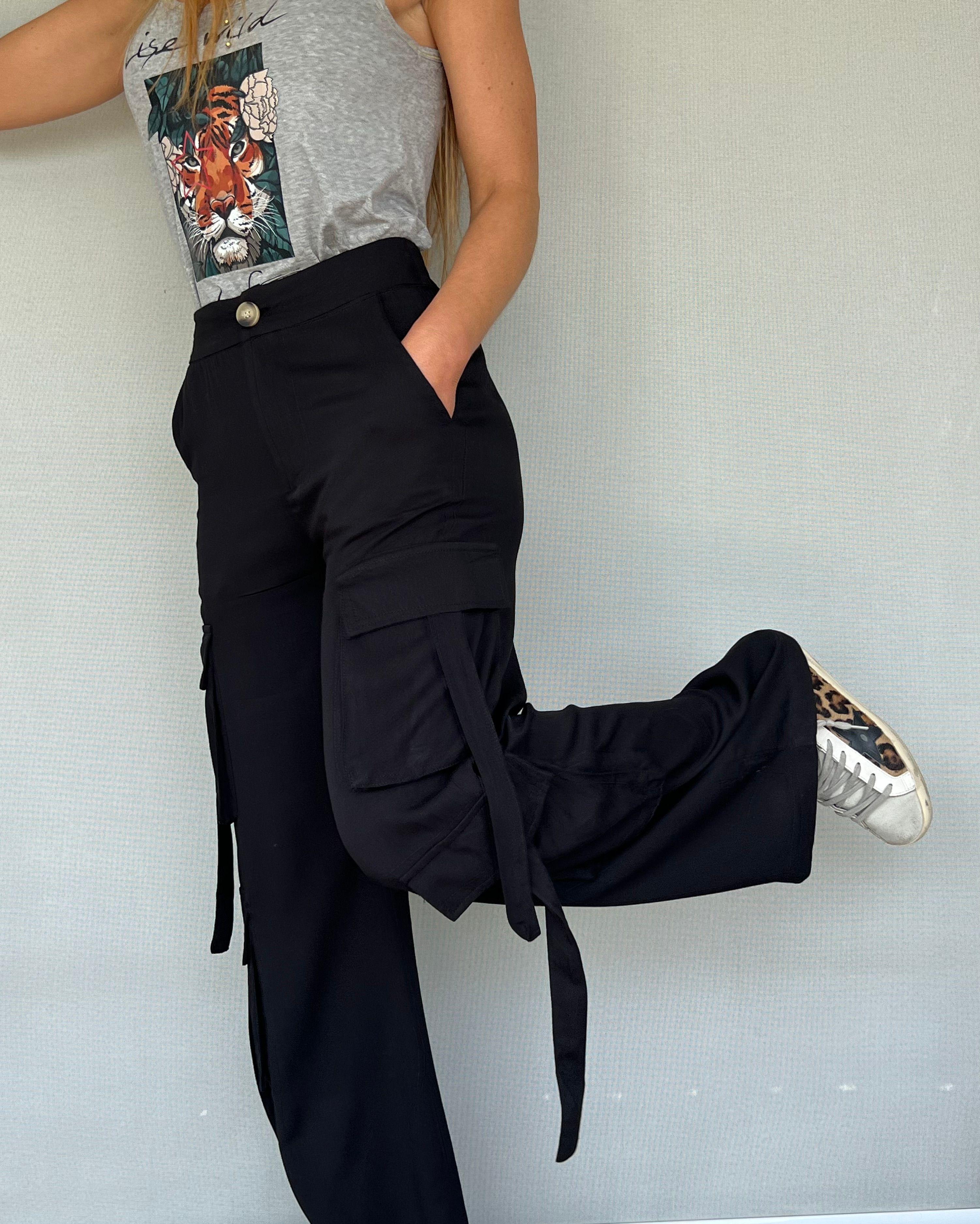 Pantalón Cargo fluido viscosa-1