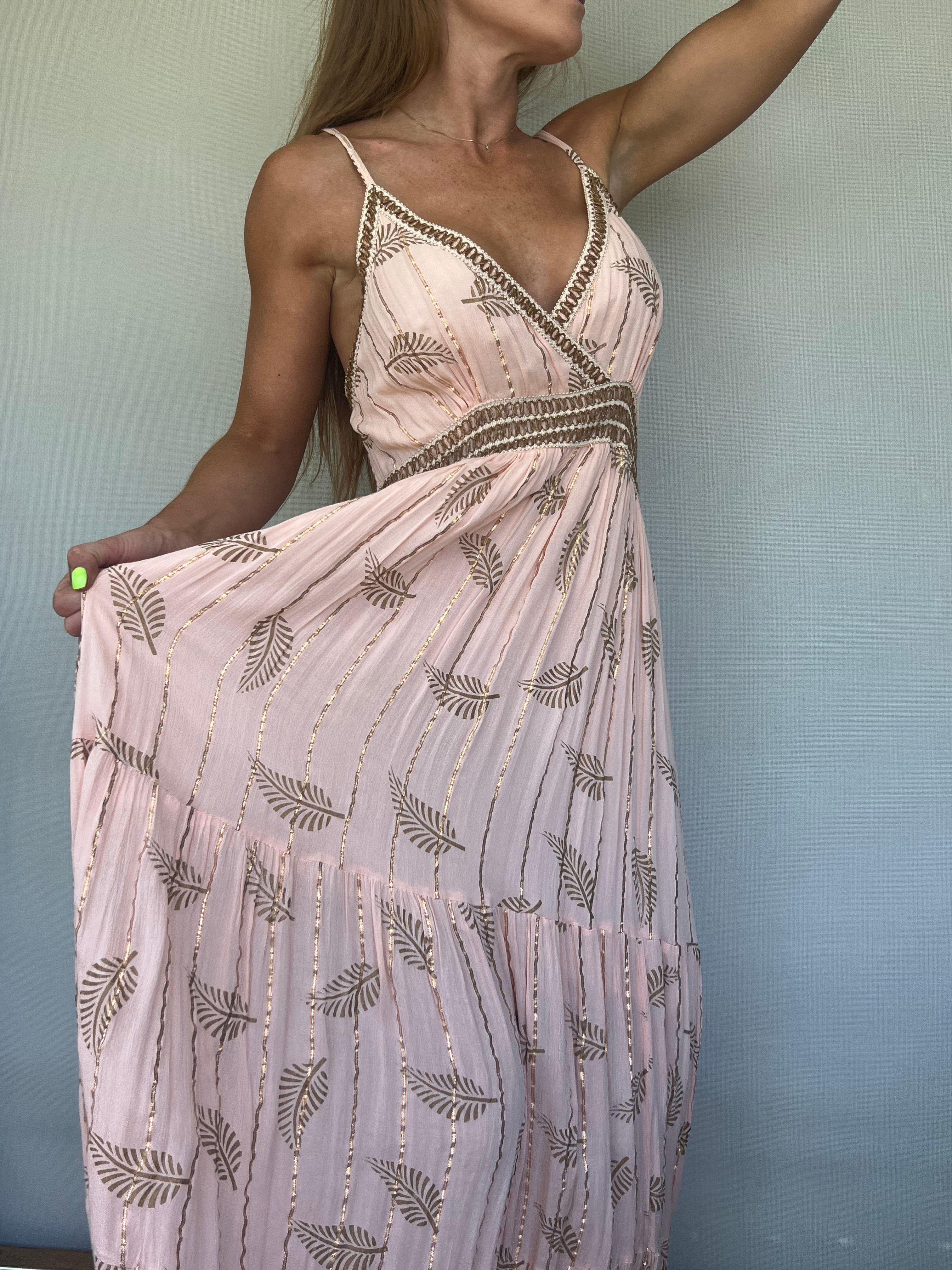 Vestido largo fluido bordados-1