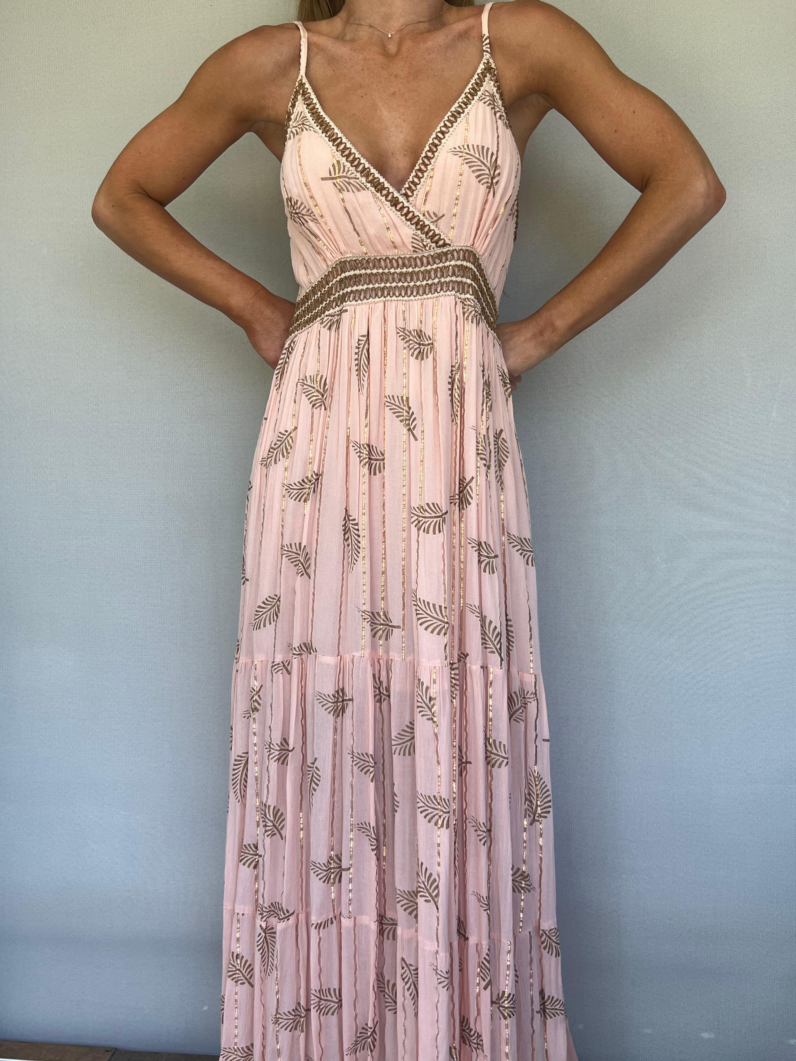 Vestido largo fluido bordados-4