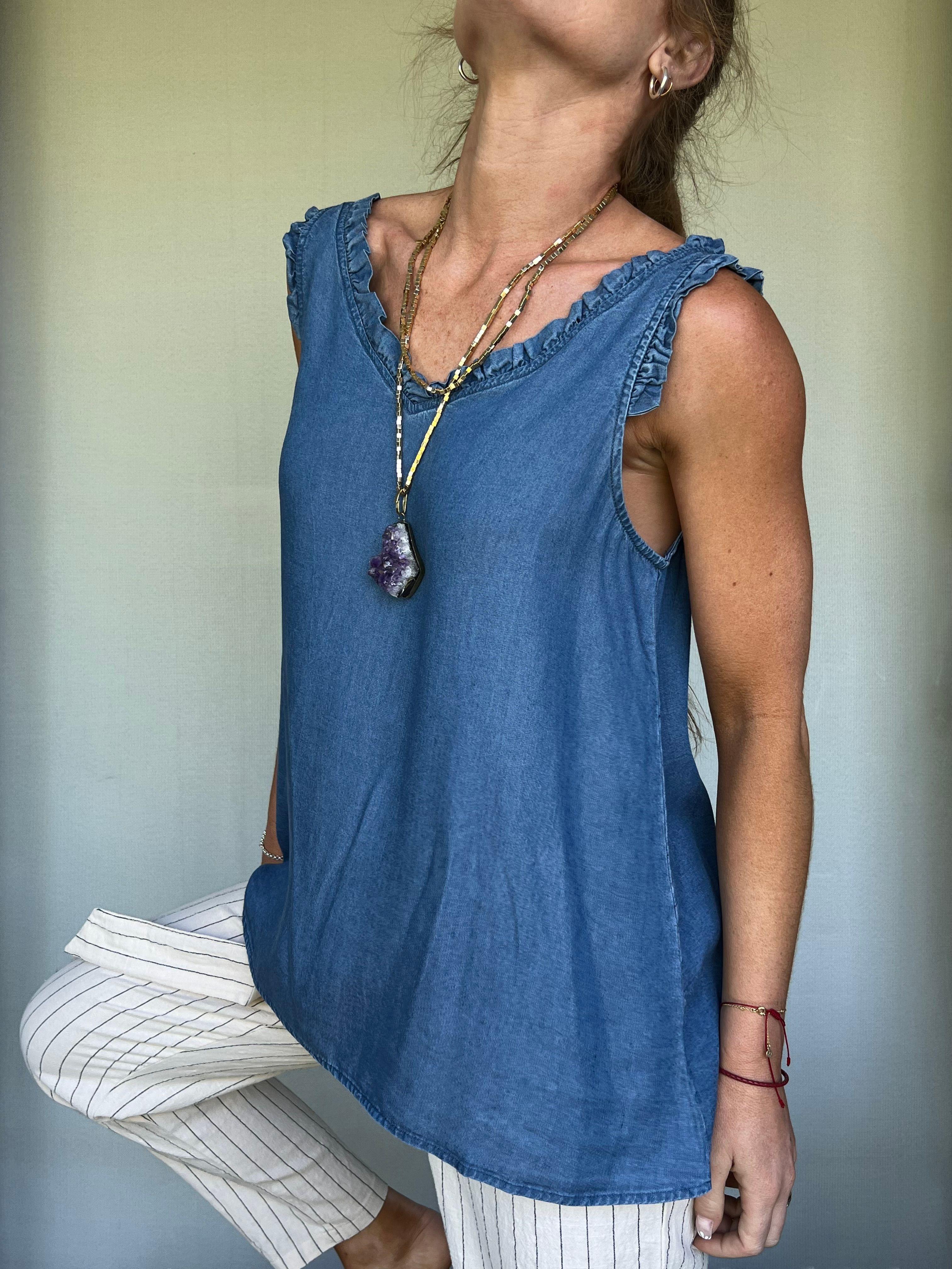Blusa tipo denim fluida-4