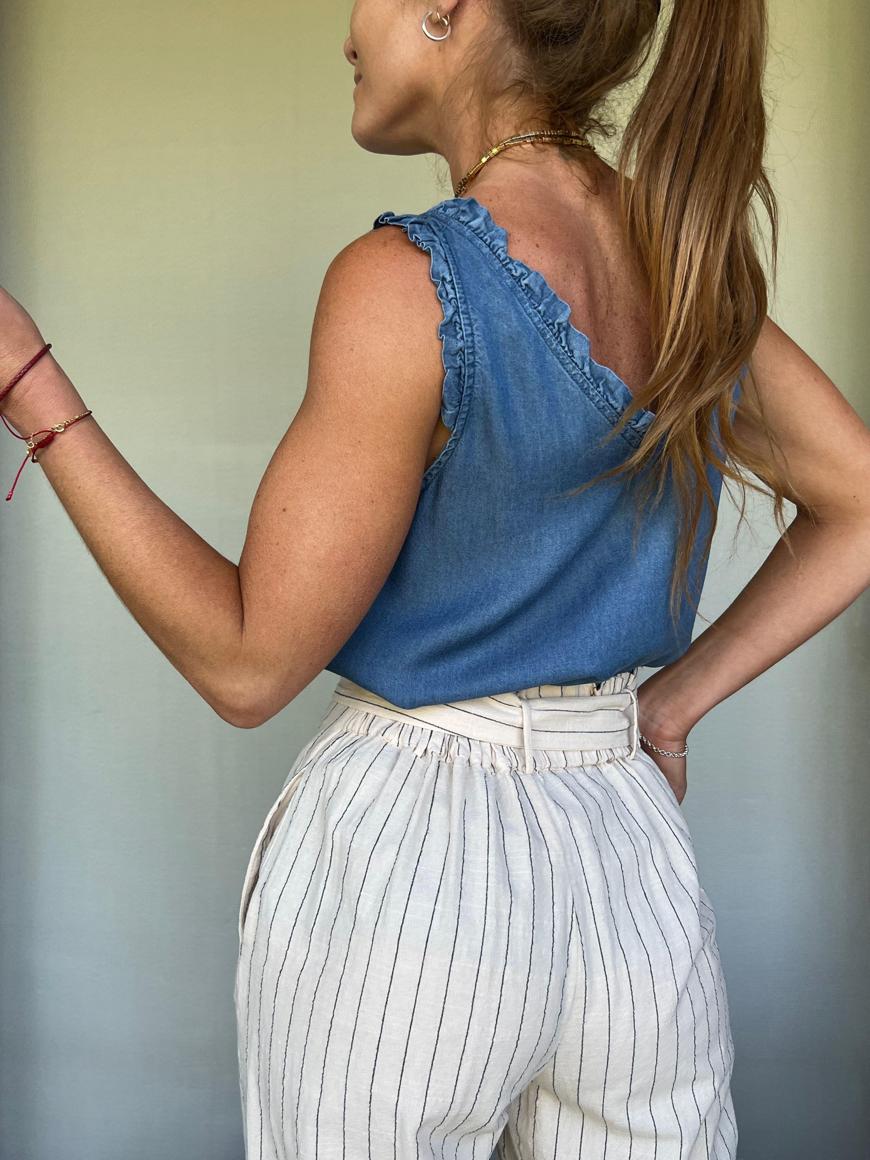 Blusa tipo denim fluida-5