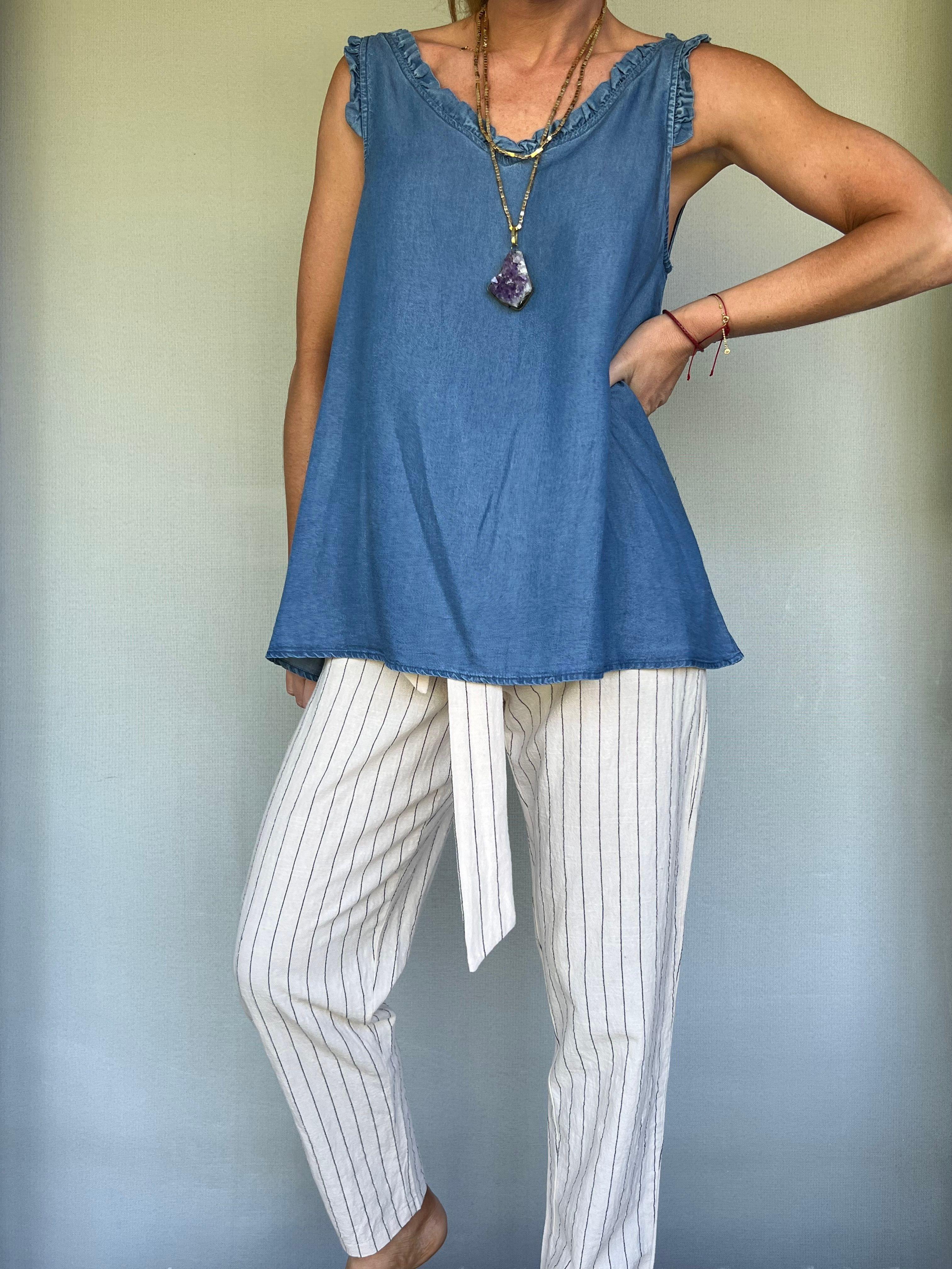 Blusa tipo denim fluida-6
