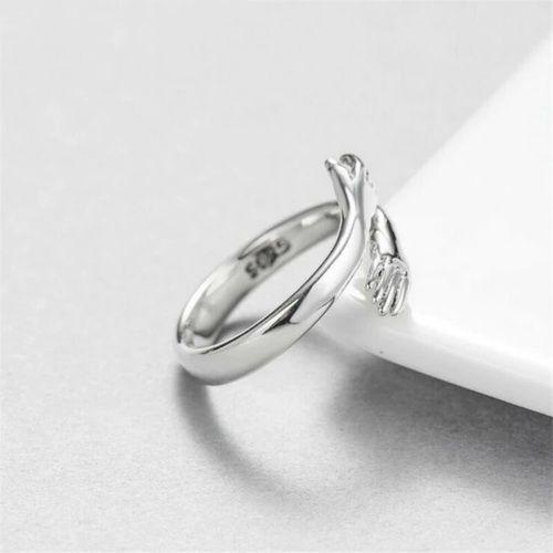 Anillo Abrazo Plata real Sterlina 925 abrazo amor joyeria fina retro anillo de moda-5