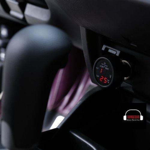 Cargador De Celular Auto Termometro Voltímetro Carga Rapida-6
