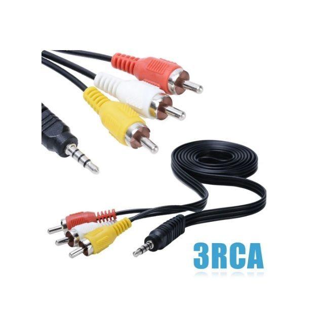 Cable Audio RCA Jack 3,5 mm 3 x 1 Salida Auxiliar. Aux. Macho Plug Carro PS3 1,5 metro-1