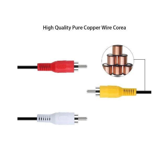 Cable Audio RCA Jack 3,5 mm 3 x 1 Salida Auxiliar. Aux. Macho Plug Carro PS3 1,5 metro-2