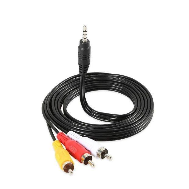 Cable Audio RCA Jack 3,5 mm 3 x 1 Salida Auxiliar. Aux. Macho Plug Carro PS3 1,5 metro-3