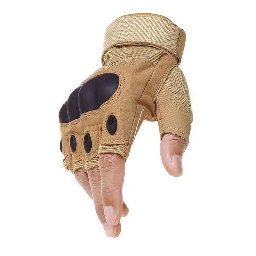 Guantes Tácticos para Motocicleta o Bici Nudillos Extra duros reforzado Correa Sin dedos-0