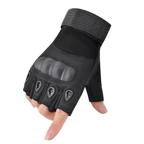 Guantes Tácticos para Motocicleta o Bici Nudillos Extra duros reforzado Correa Sin dedos-0