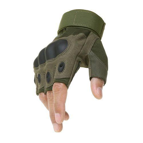 Guantes Tácticos para Motocicleta o Bici Nudillos Extra duros reforzado Correa Sin dedos-0