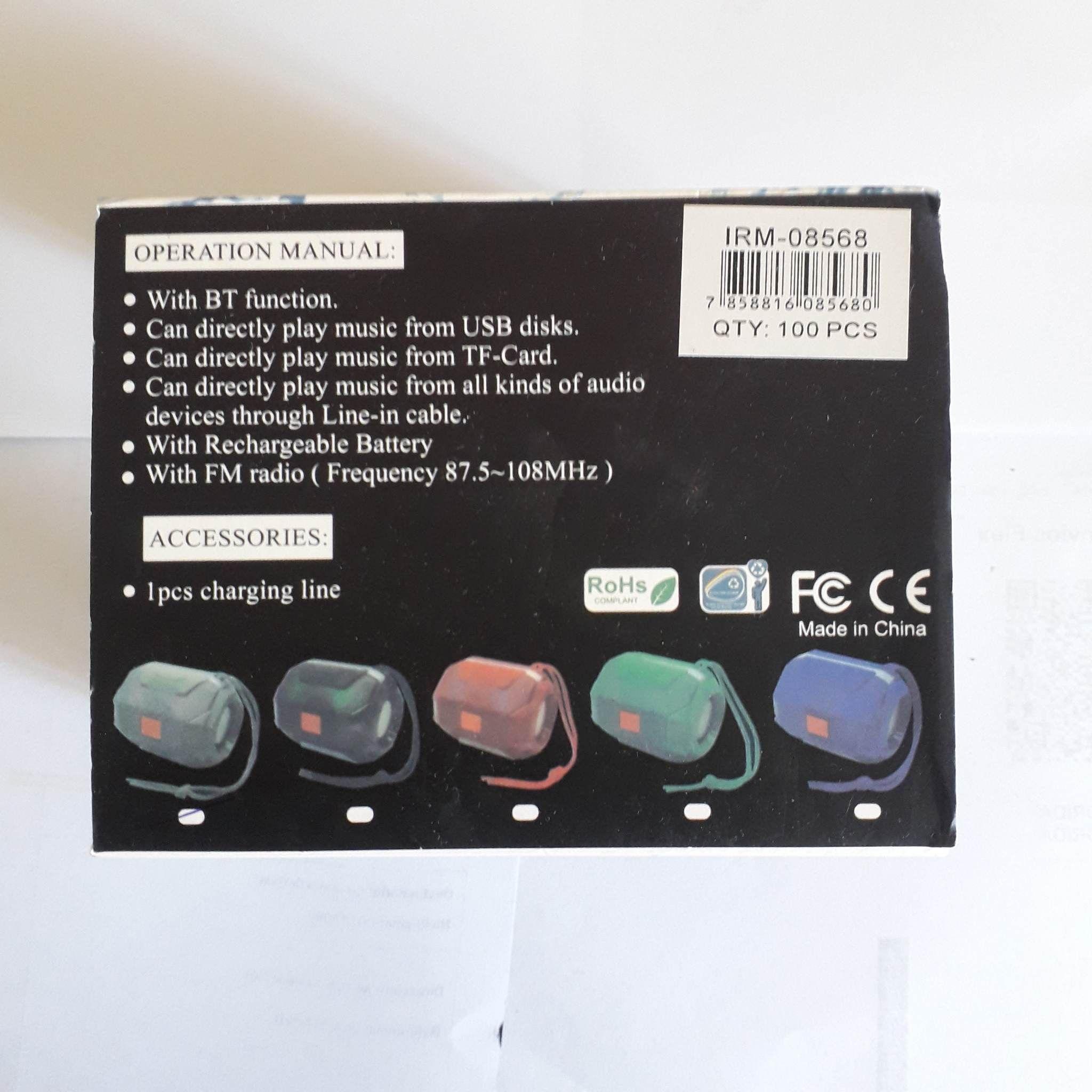 Parlante Bocina Altavoz Bluetooth Radio FM Tarjeta SD USB-5