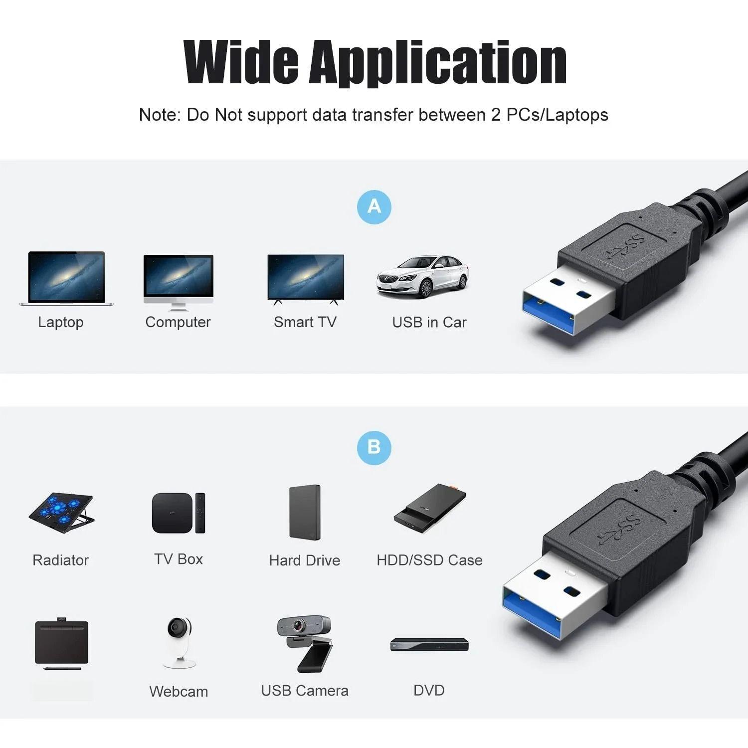 Cable USB a USB 3.0 GB datos USB macho a usb macho 1 mt res-3