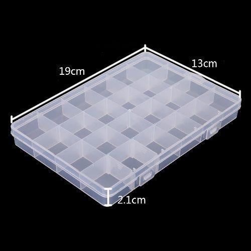 Caja organizadora ajustable 24 espacios para joyas tornillos pastillas mostacillas monedas anillos-2