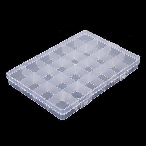 Caja organizadora ajustable 24 espacios para joyas tornillos pastillas mostacillas monedas anillos-3