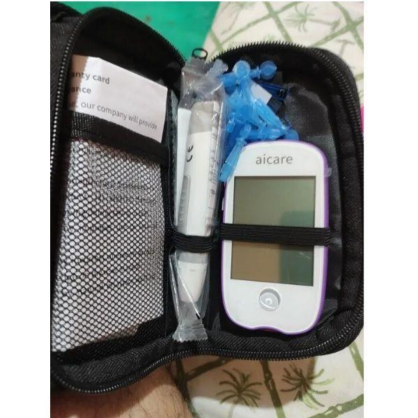 Glucometro digital medidor de glucosa en sangre para diabetes prueba de azúcar hemoglobina M1 Blanco-3