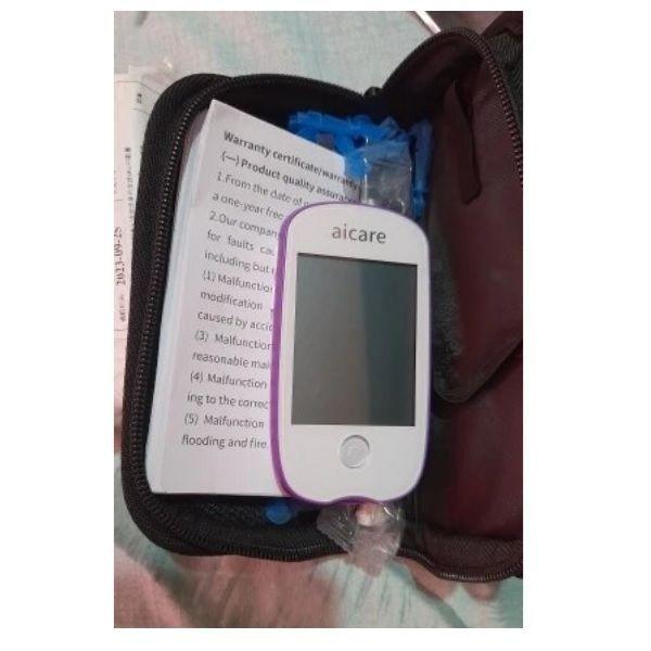 Glucometro digital medidor de glucosa en sangre para diabetes prueba de azúcar hemoglobina M1 Blanco-5