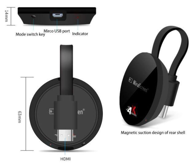 Mirascreen Dongle Original Chromecast G7 Wifi HDMI 4K Ultra-4