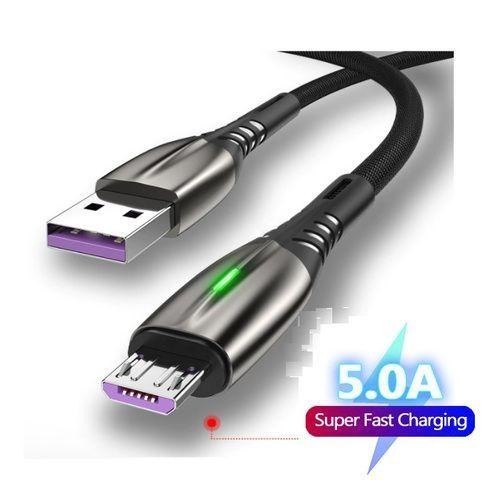 Cable Carga Rápida 5.1A (1 Metro) USB a Micro USB con Luz LED-2