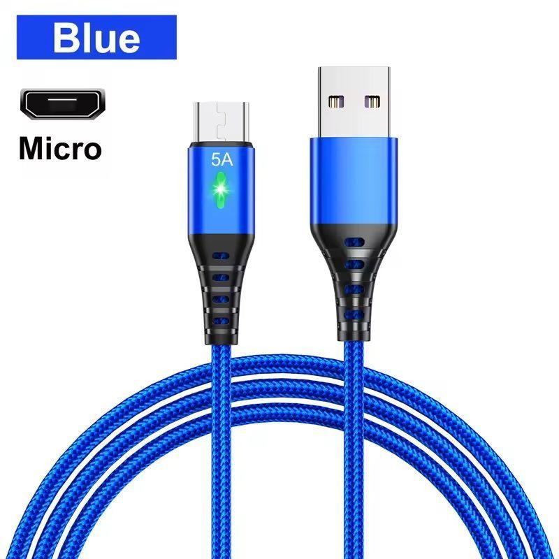 Cable Carga Rápida 5.1A (1 Metro) USB a Micro USB con Luz LED-5