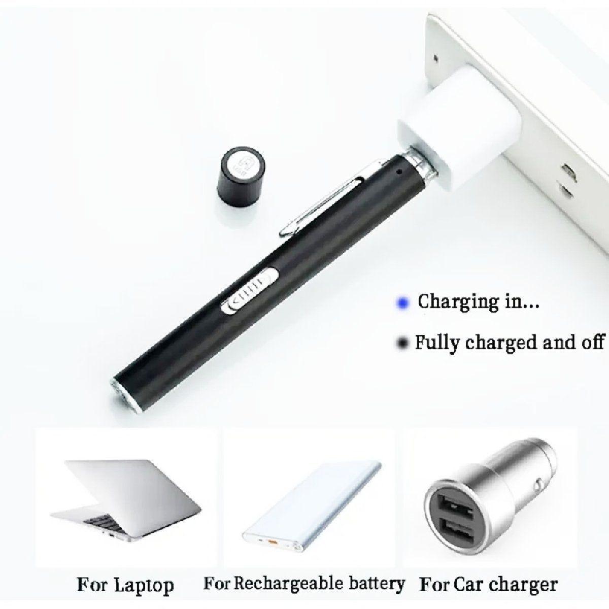 Linterna Tipo Lapiz Led 3 en 1 Aluminio Led Luz UV Ultravioleta Laser Recargable USB M dico De Bolsi-3
