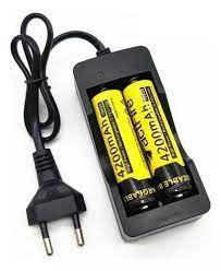 Cargador Baterías Recargables Litio 18650 Enchufe Pared 2 Ranuras No Ajustable Básico-2