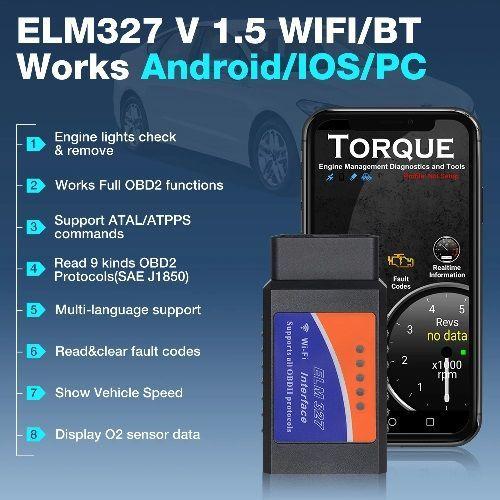 Escáner Automotriz ELM327 WIFI OBD2 | Diagnóstico Vehicular Inalámbrico para Smartphone/PC | Última -4