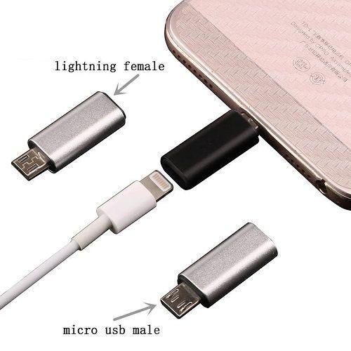 Adaptador Micro USB para Iphone Ligthning Convertidor OTG Conversor-5