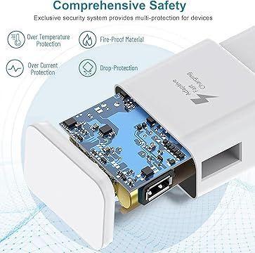 Cargador De Pared Casa Celular 1 USB  2Amp Carga Rápida con cable V8 micro USB-3