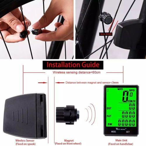 Velocímetro Ciclocomputador Inalambrico Odometro Profesional-3