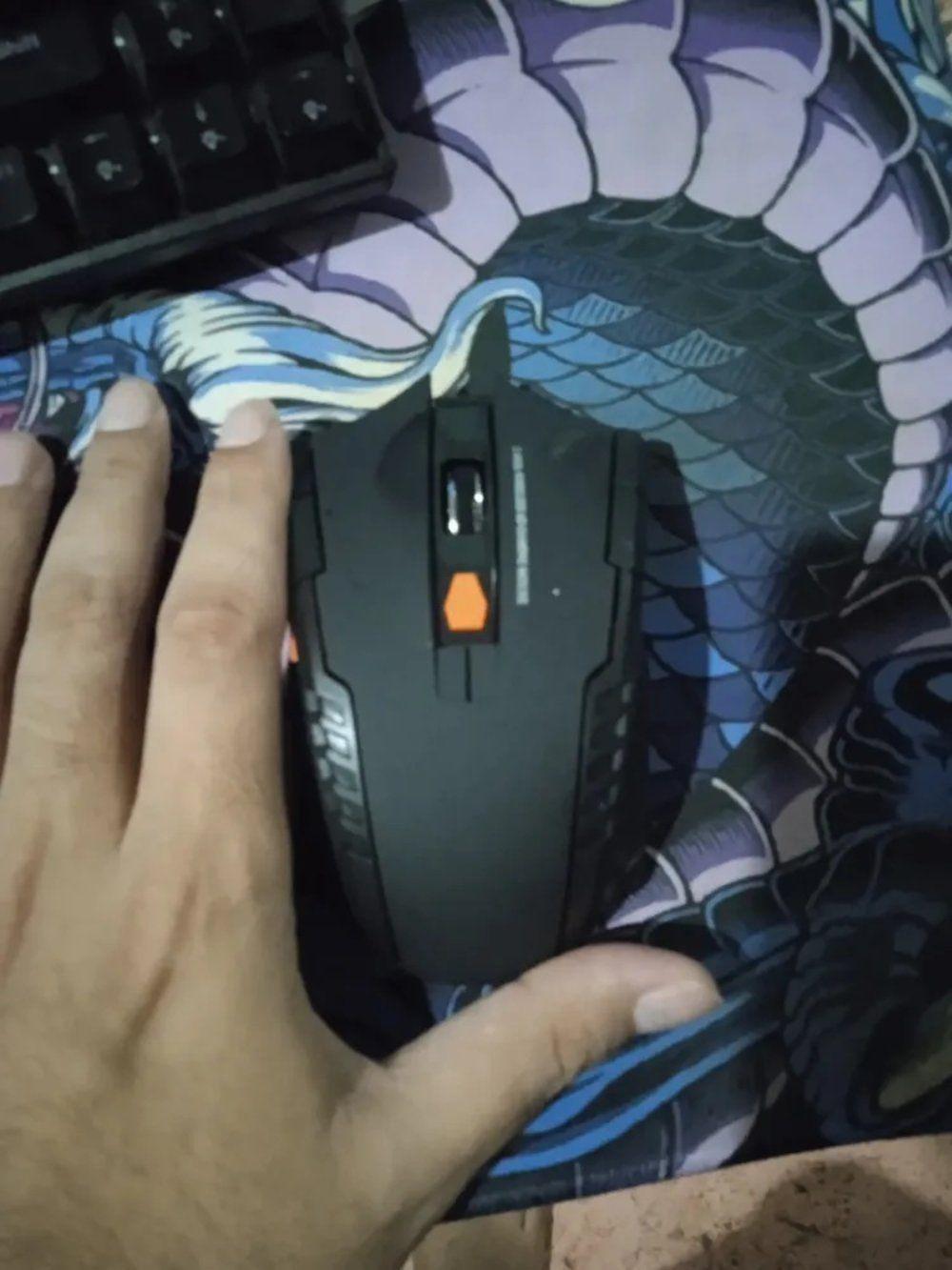 Mouse Gamer ptico Raton Inal mbrico 6 Botones Wireless para Notebook PC Computadora DPI Pilas AAA-3