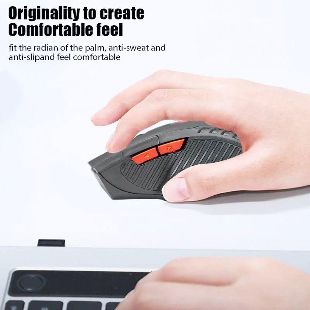 Mouse Gamer ptico Raton Inal mbrico 6 Botones Wireless para Notebook PC Computadora DPI Pilas AAA-4